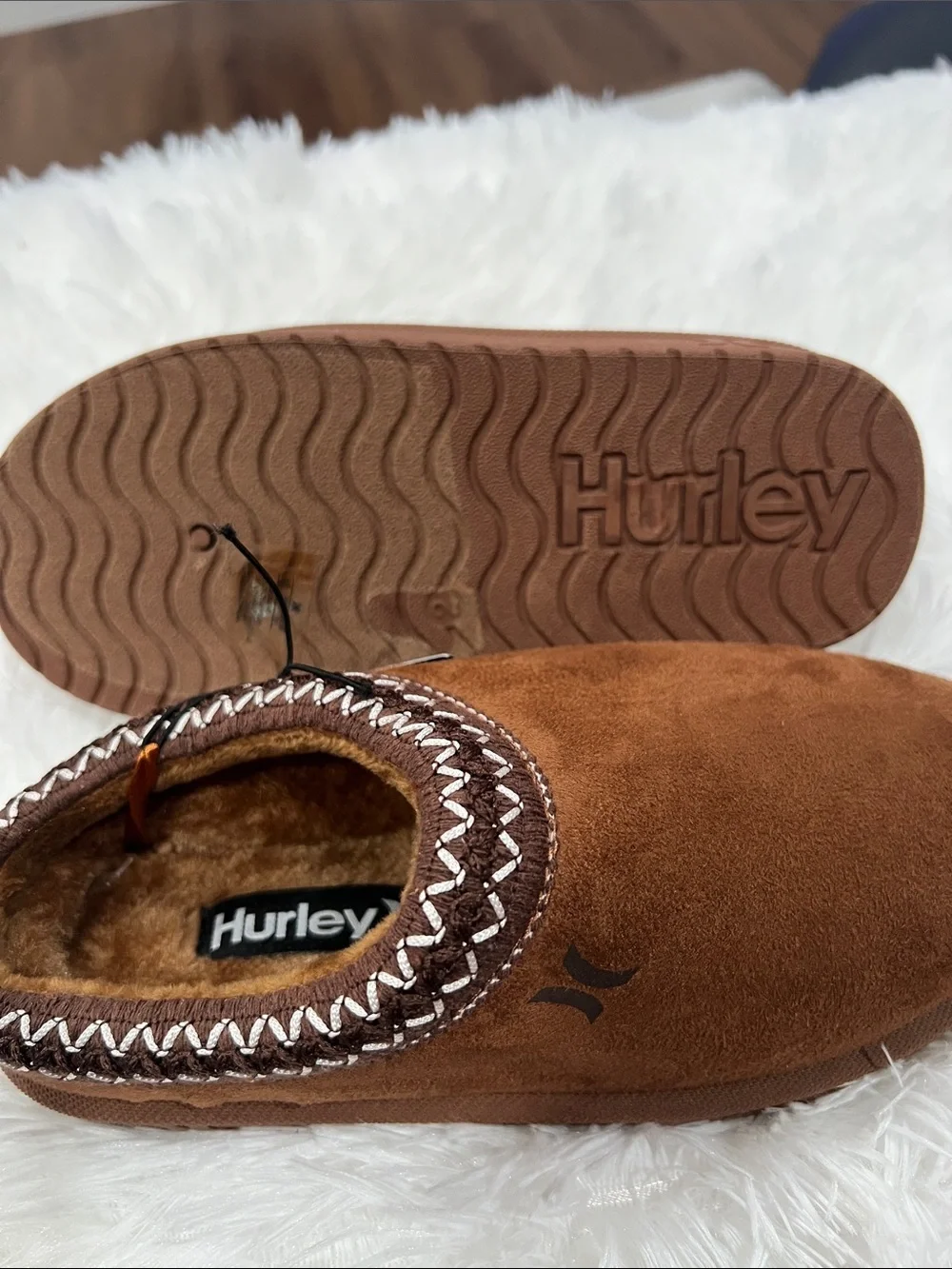 Hurley Men's Chestnut Brown Suede Slip-On Mules